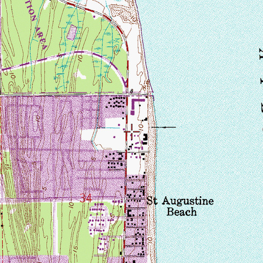Topographic Map of Saint Johns County Fire Rescue Station 7 Saint Augustine Beach, FL
