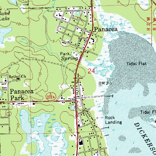 Topographic Map of Panacea Volunteer Fire Department Station 6, FL