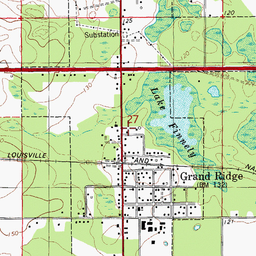 Topographic Map of Grand Ridge Volunteer Fire Department, FL