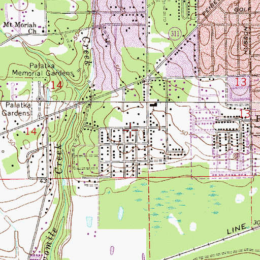 Topographic Map of Southwest Volunteer Fire Department, FL