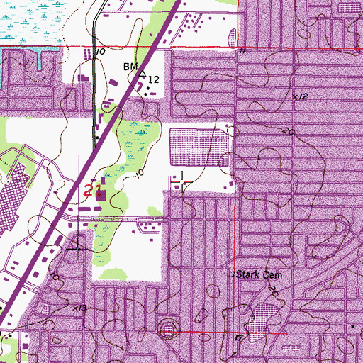 Topographic Map of Pasco County Fire Rescue Station 35, FL