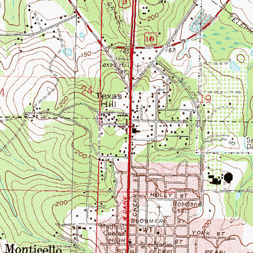Topographic Map of Monticello Volunteer Fire Department, FL