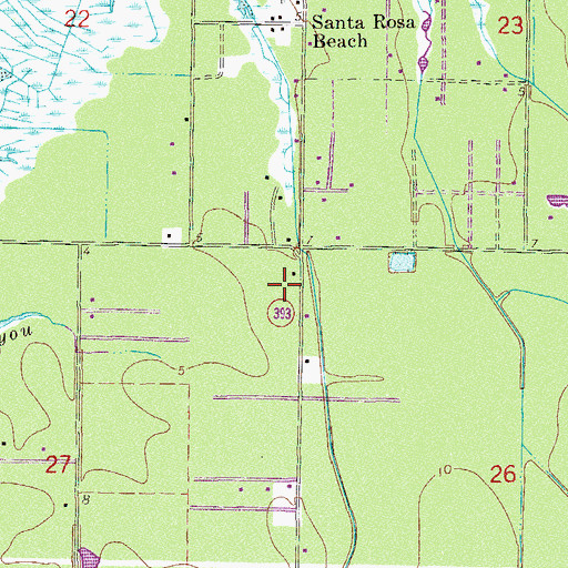 Topographic Map of South Walton Fire District Headquarters, FL