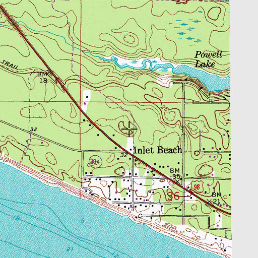 Topographic Map of South Walton Fire District Station 1, FL