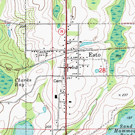 Topographic Map of Esto Volunteer Fire Department, FL