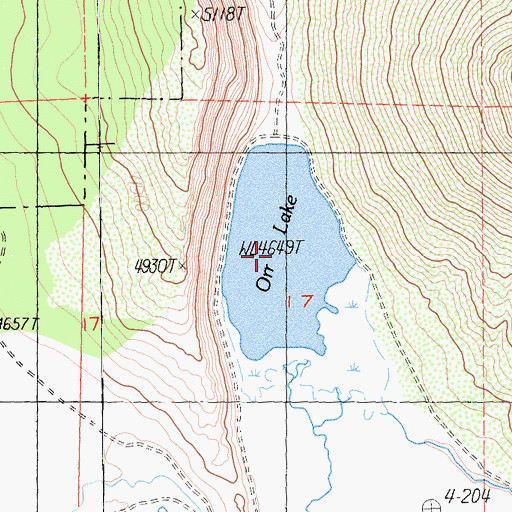 Topographic Map of Orr Lake, CA