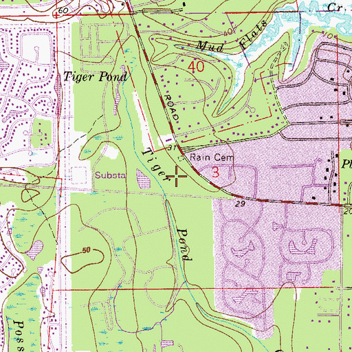 Topographic Map of Jacksonville Fire and Rescue Department Station 29, FL