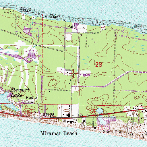 Topographic Map of South Walton Fire District Station 5 Miramar Beach, FL
