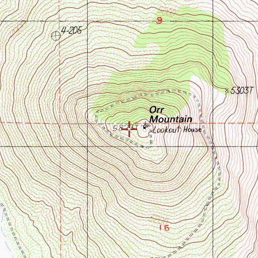 Topographic Map of Orr Mountain, CA