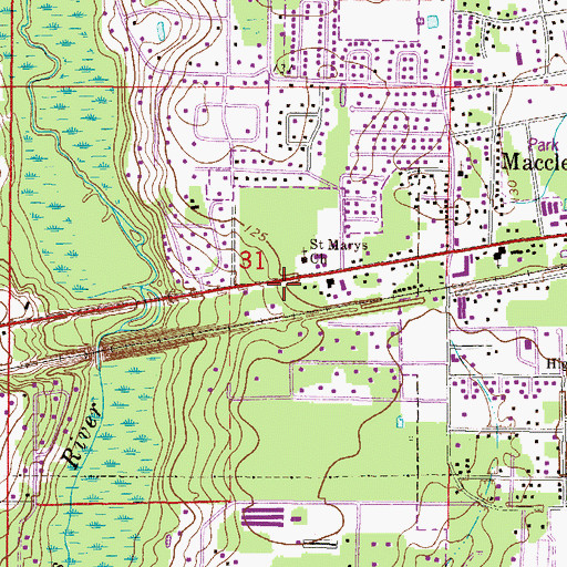 Topographic Map of Baker County Fire Department - Baker County EMS Station 90, FL
