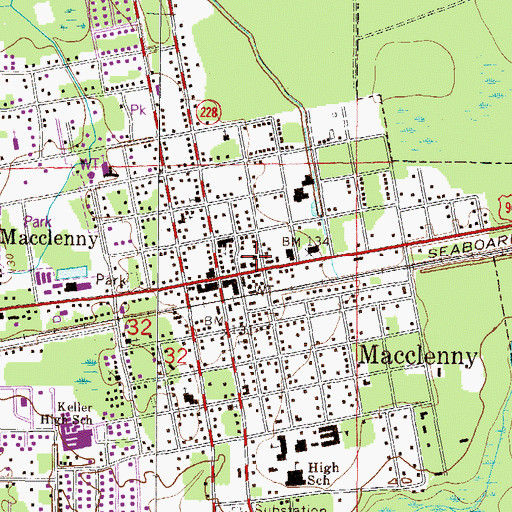 Topographic Map of Macclenny Fire Department Station 1, FL