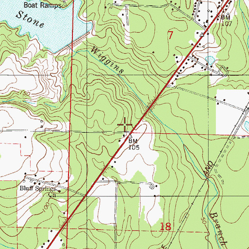 Topographic Map of Escambia County Fire and Rescue Station 5 Century, FL