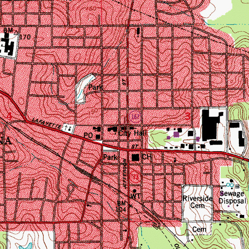 Topographic Map of Marianna Fire Department Station 15, FL