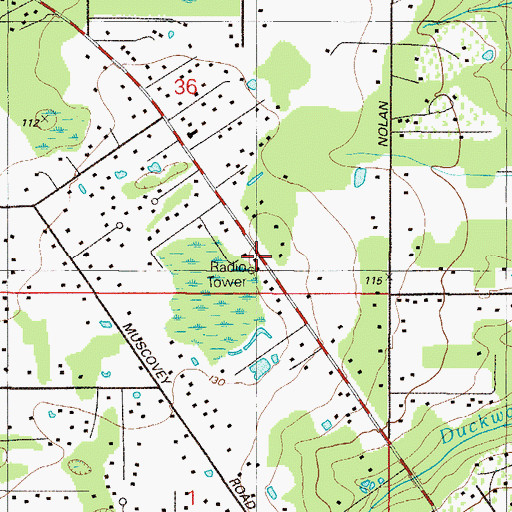 Topographic Map of Clay County Fire Rescue Clay Hill Station 13, FL