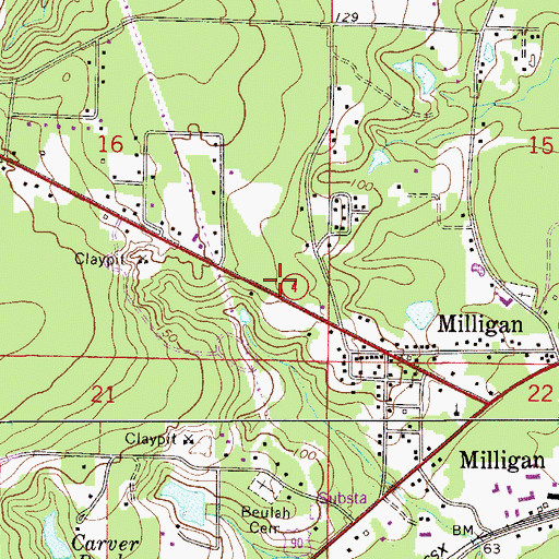 Topographic Map of North Okaloosa Fire Department Station 83, FL