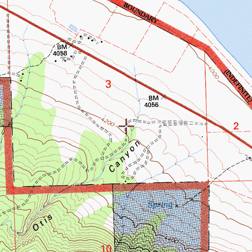 Topographic Map of Otis Canyon, CA