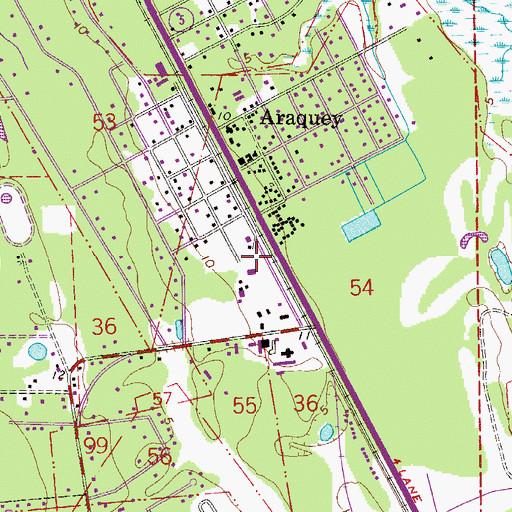 Topographic Map of Saint Johns County Fire Rescue Station 12 Saint Augustine North City, FL