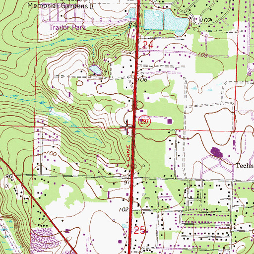 Topographic Map of Bellview Volunteer Fire Department, FL