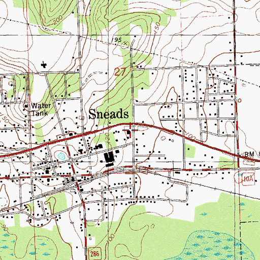 Topographic Map of Jackson County Fire and Rescue Station 3, FL