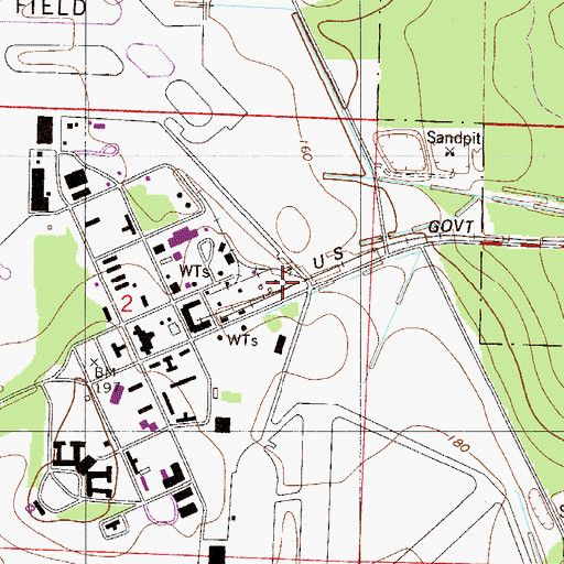 Topographic Map of Naval Air Station Whiting Field Fire Department Station 24, FL