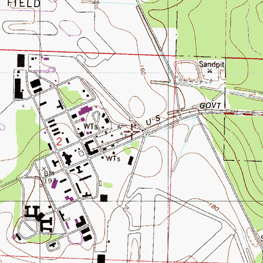 Topographic Map of Naval Air Station Whiting Field Fire Department Station 24, FL