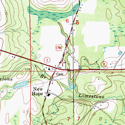 Topographic Map of New Hope Fire Department, FL