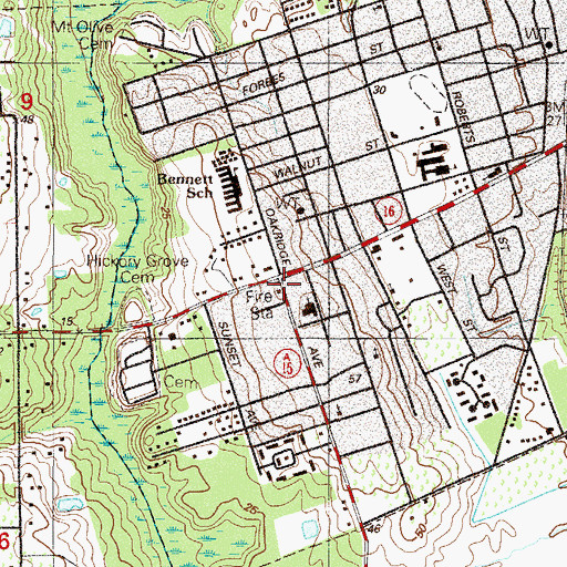 Topographic Map of Clay County Fire Rescue Green Cove Springs Station 20, FL