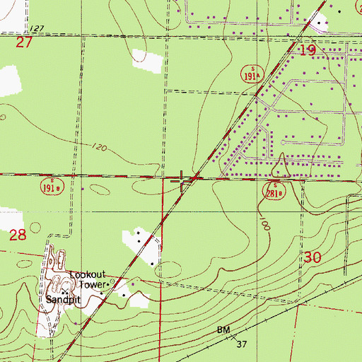 Topographic Map of Avalon Beach Mulat Volunteer Fire Department 12, FL