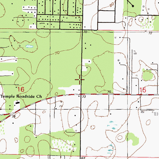 Topographic Map of Marion County Fire Rescue Station 12 Meadowood Farms, FL