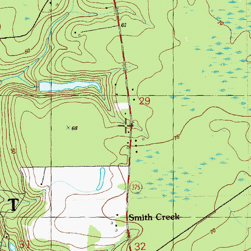 Topographic Map of Smith Creek Volunteer Fire Department Station 9, FL