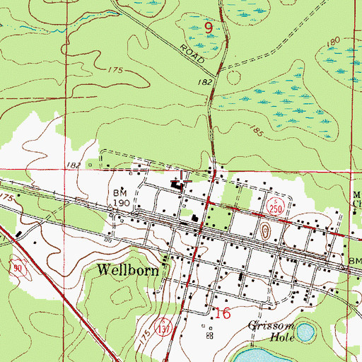 Topographic Map of Wellborn Volunteer Fire Department Station 2, FL