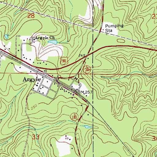 Topographic Map of Argyle Volunteer Fire Department, FL