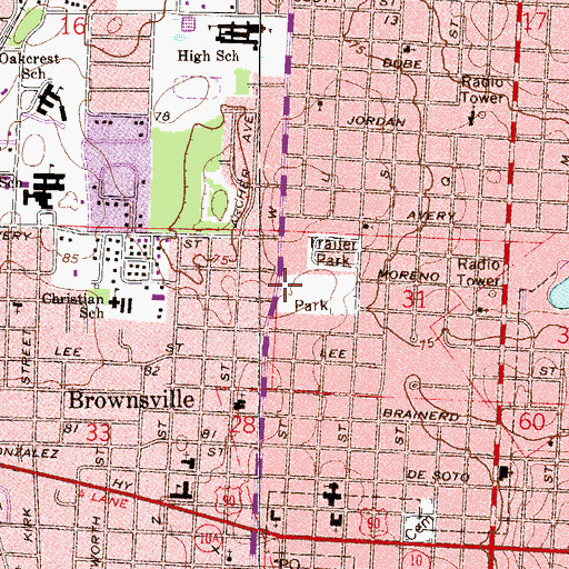 Topographic Map of West Pensacola Volunteer Fire Department, FL