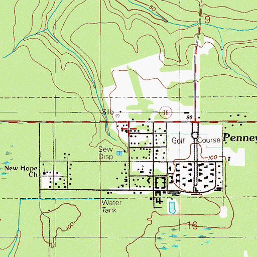 Topographic Map of Penney Farms Volunteer Fire Department, FL