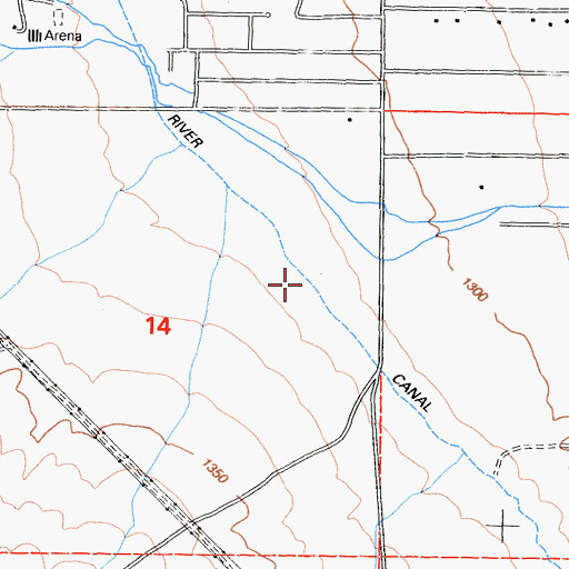 Topographic Map of Owens River Canal, CA