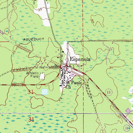 Topographic Map of Espanola Volunteer Fire Department Station 51, FL