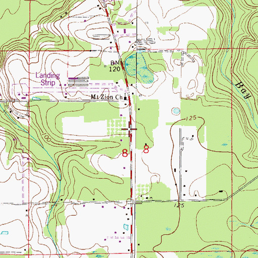 Topographic Map of Baker County Fire Department Station 20, FL