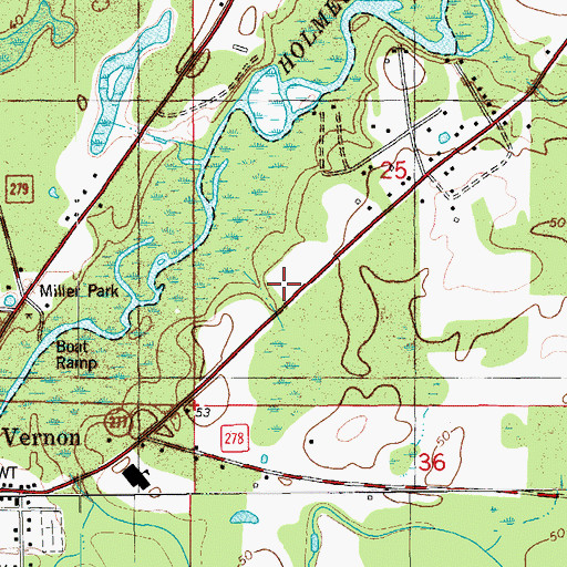 Topographic Map of Vernon Fire Department, FL