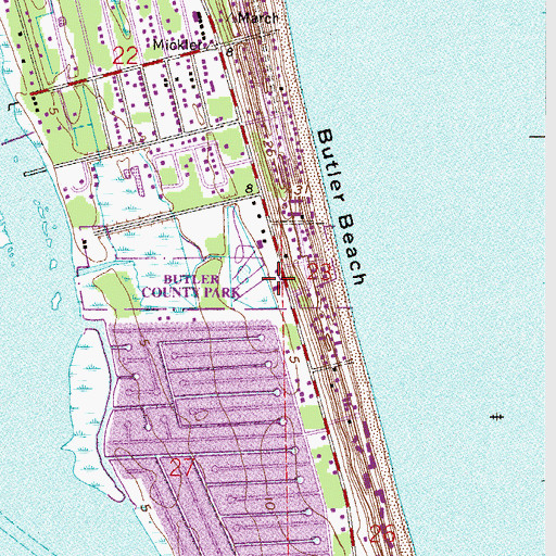 Topographic Map of Saint Johns County Fire Rescue Station 6 Crescent Beach, FL