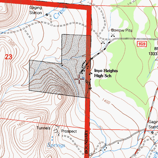 Topographic Map of Owens Valley Ranch, CA