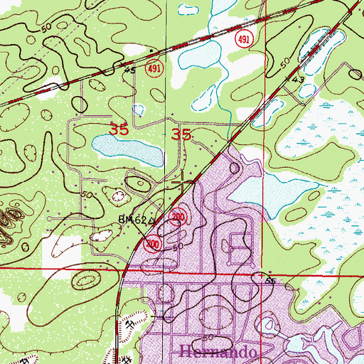 Topographic Map of Citrus County Fire Rescue Station 15, FL