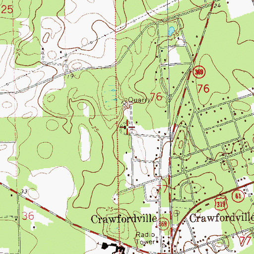 Topographic Map of Crawfordville Volunteer Fire Department Station 8, FL