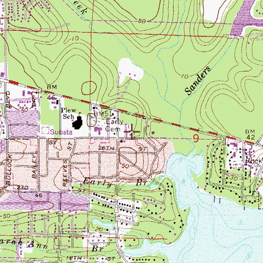 Topographic Map of East Niceville Fire District, FL