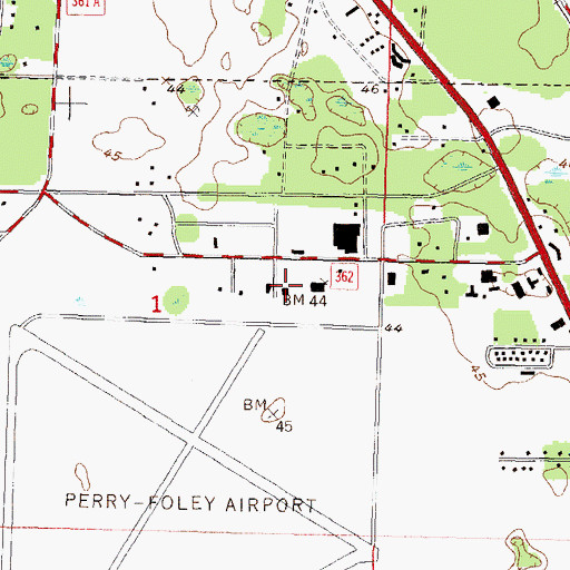 Topographic Map of Taylor County Fire and Rescue, FL