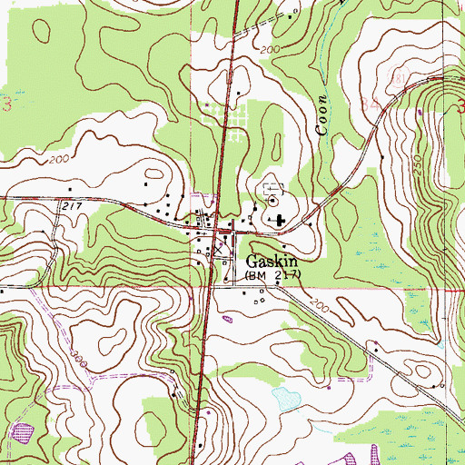 Topographic Map of Walton County Fire Rescue Station 3 Dalington - Gaskin Fire Rescue, FL