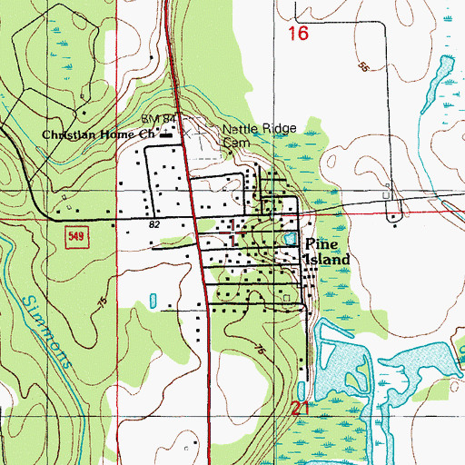 Topographic Map of Nettle Ridge Volunteer Fire Department, FL