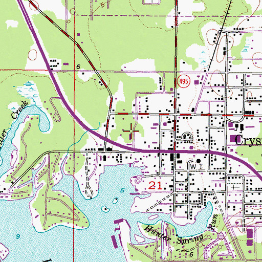 Topographic Map of Crystal River Volunteer Fire Department, FL