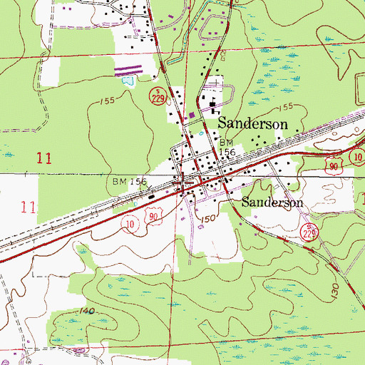 Topographic Map of Baker County Fire Department - Baker County EMS Station 70, FL