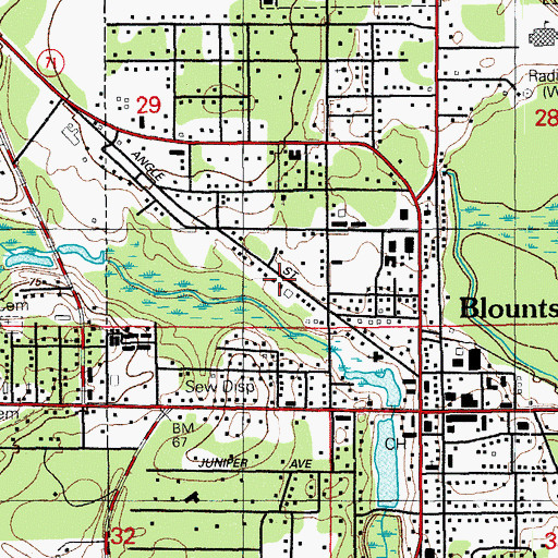 Topographic Map of Blountstown Fire Department, FL