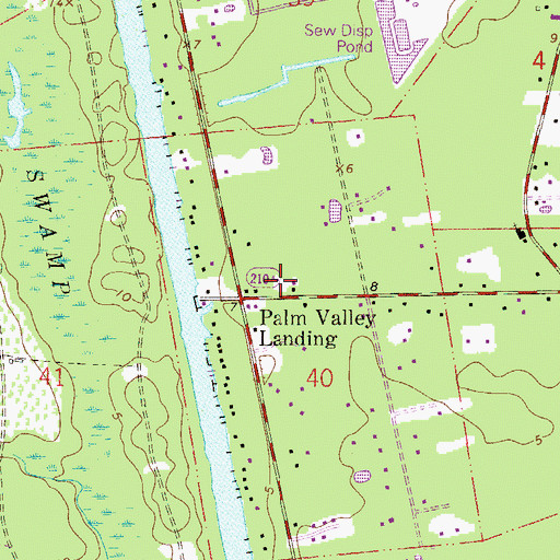 Topographic Map of Saint Johns County Fire Rescue Station 1 Palm Valley, FL